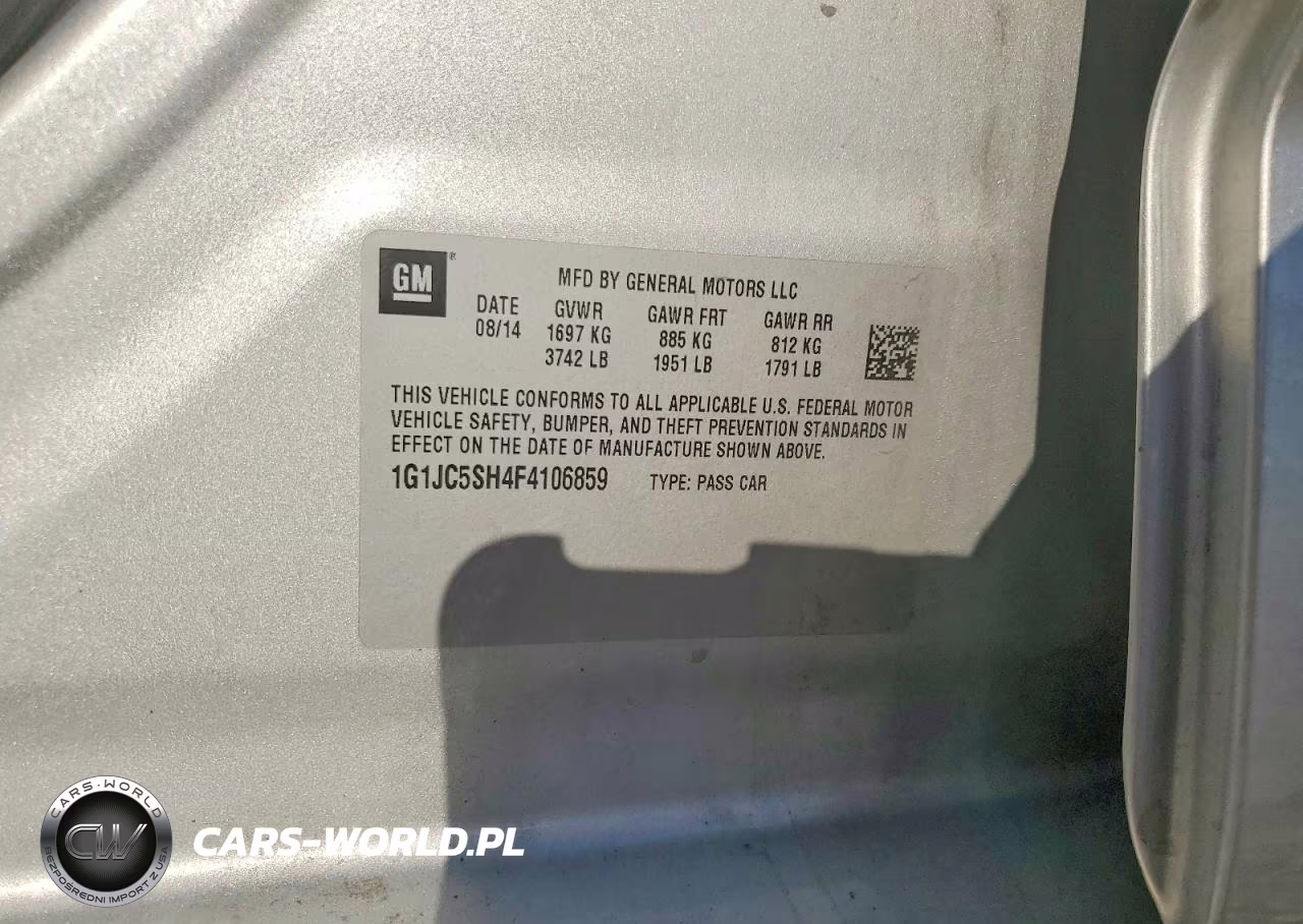 2015 Chevrolet Sonic Lt VIN:1G1JC5SH4F4106859 - 12