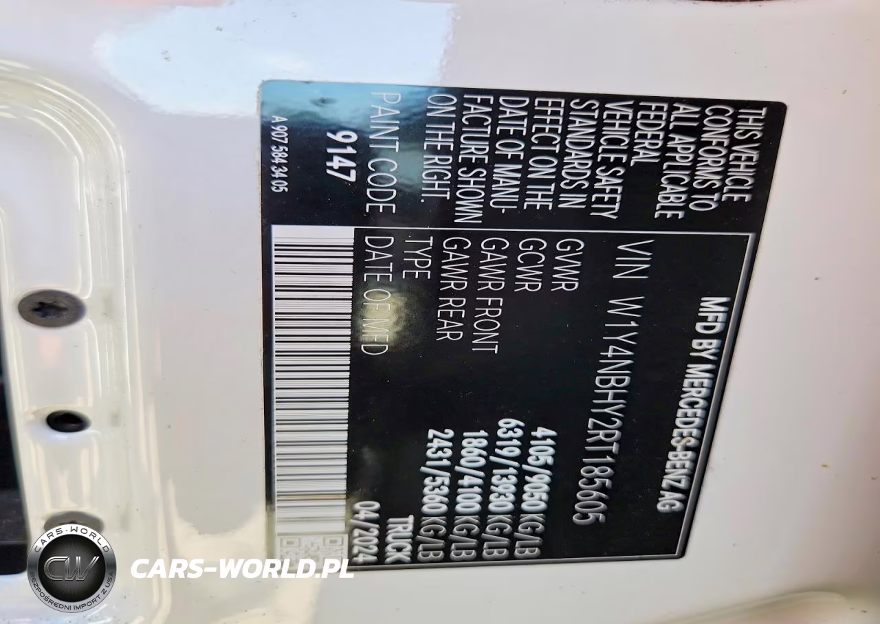 2024 Mercedes-Benz Sprinter 2500 Delivery Van VIN:W1Y4NBHY2RT185605 - 14