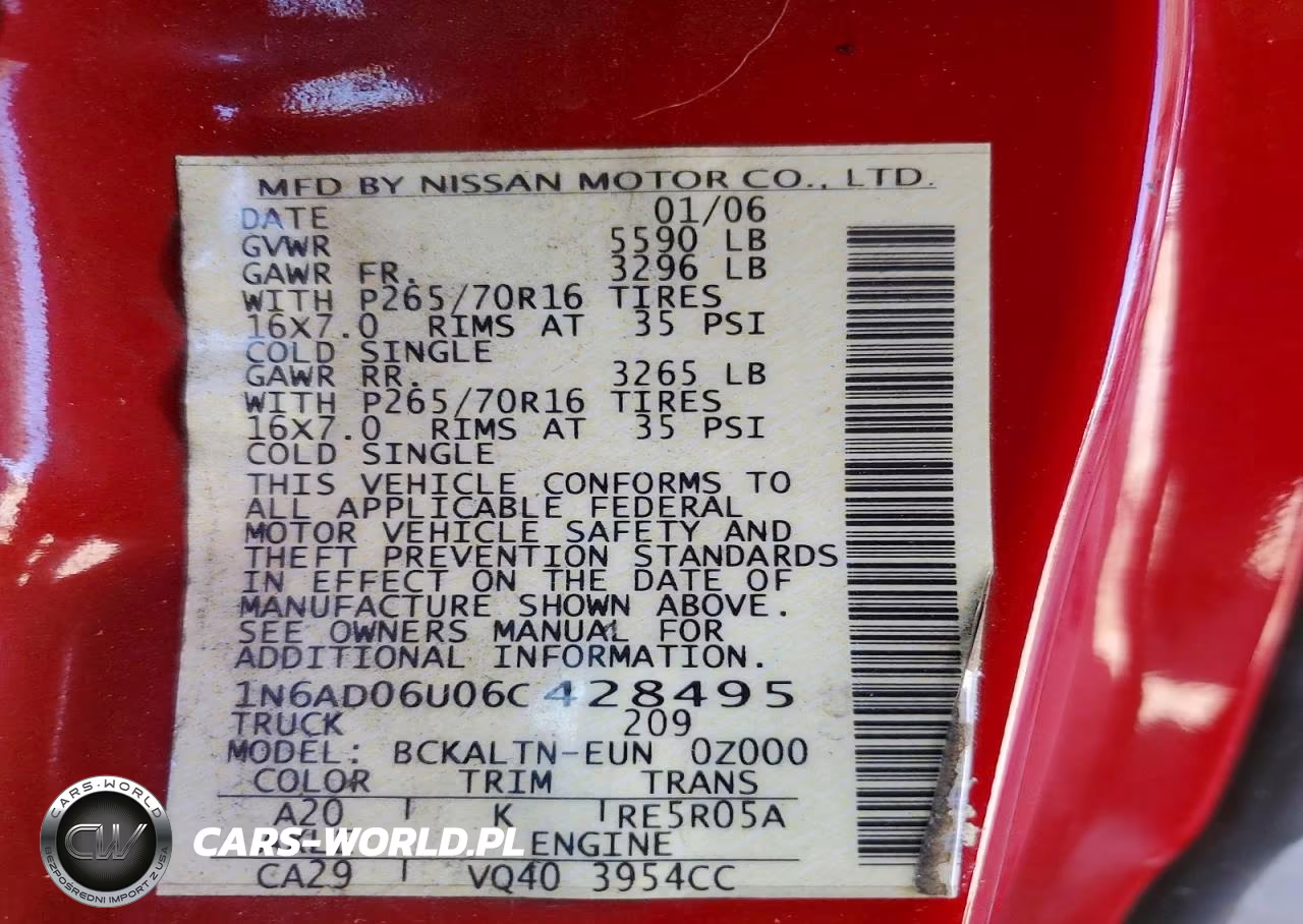2006 Nissan Frontier Se VIN:1N6AD06U06C428495 - 12
