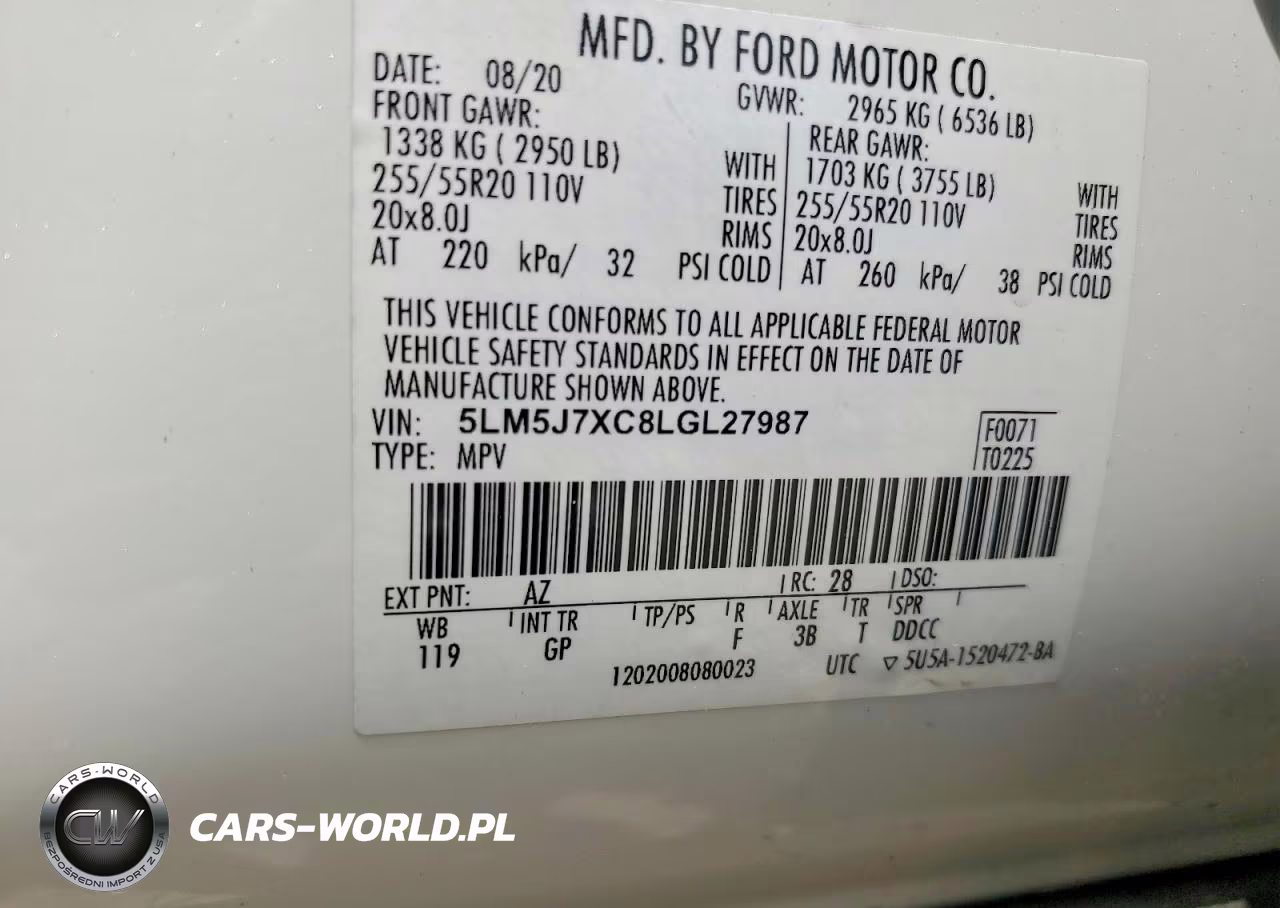 2020 Lincoln Aviator Reserve VIN:5LM5J7XC8LGL27987 - 13