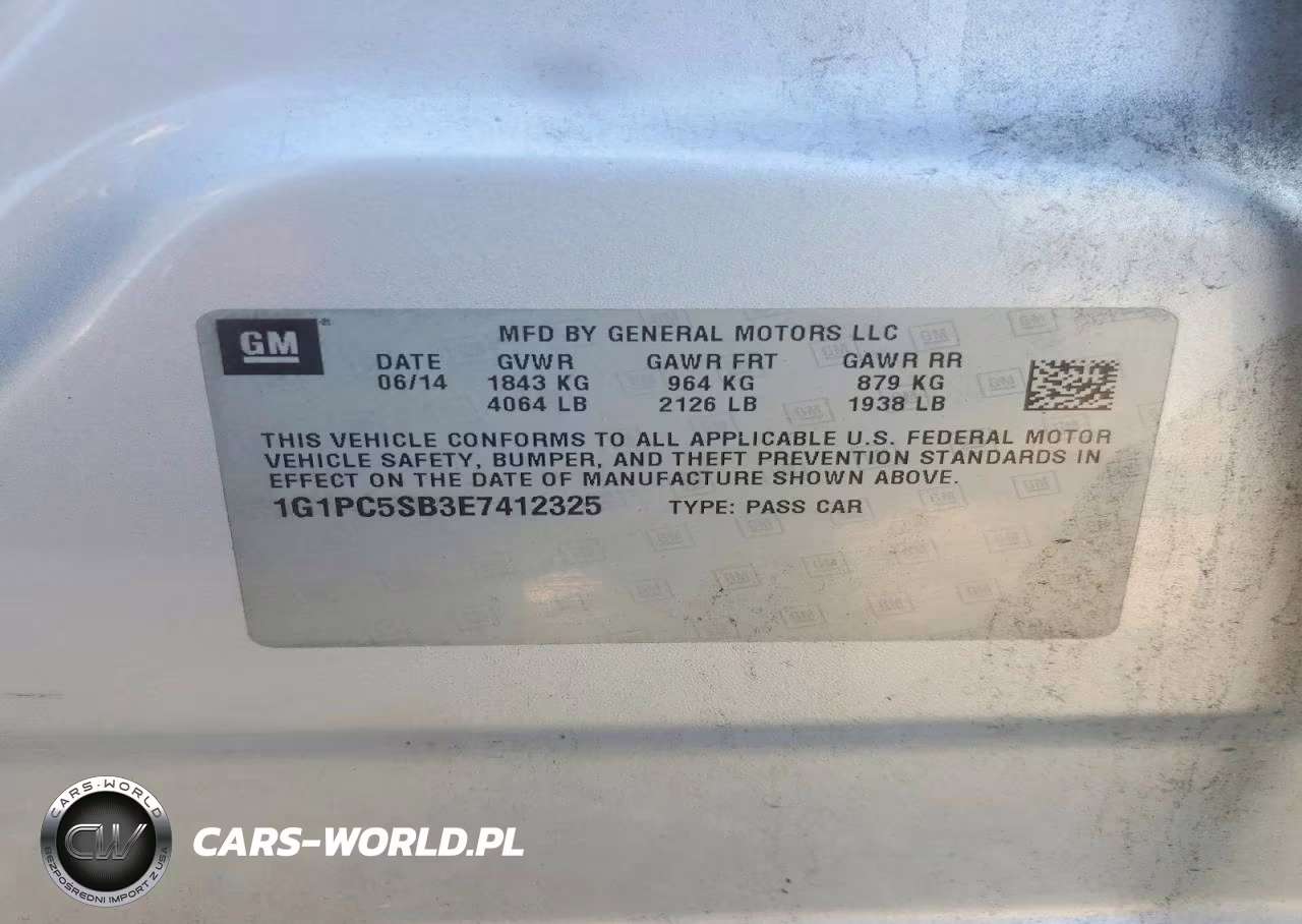 2014 Chevrolet Cruze Lt VIN:1G1PC5SB3E7412325 - 12