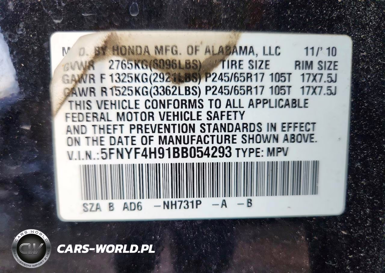 2011 Honda Pilot Touring VIN:5FNYF4H91BB054293 - 13