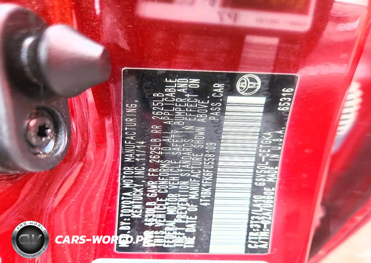 2015 Toyota Camry Xle V6 VIN:4T1BK1FK6FU558109 - 12