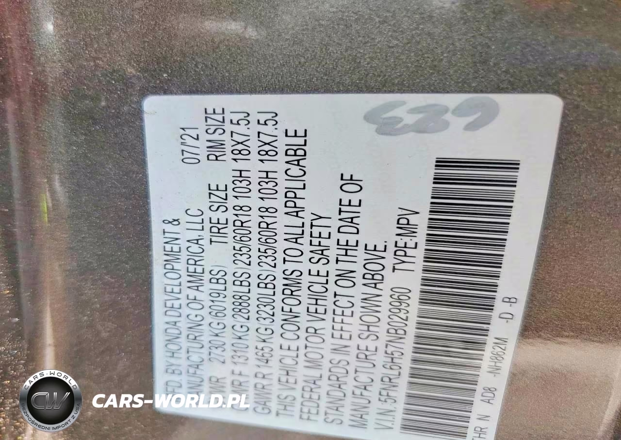 2022 Honda Odyssey Ex VIN:5FNRL6H57NB029960 - 13