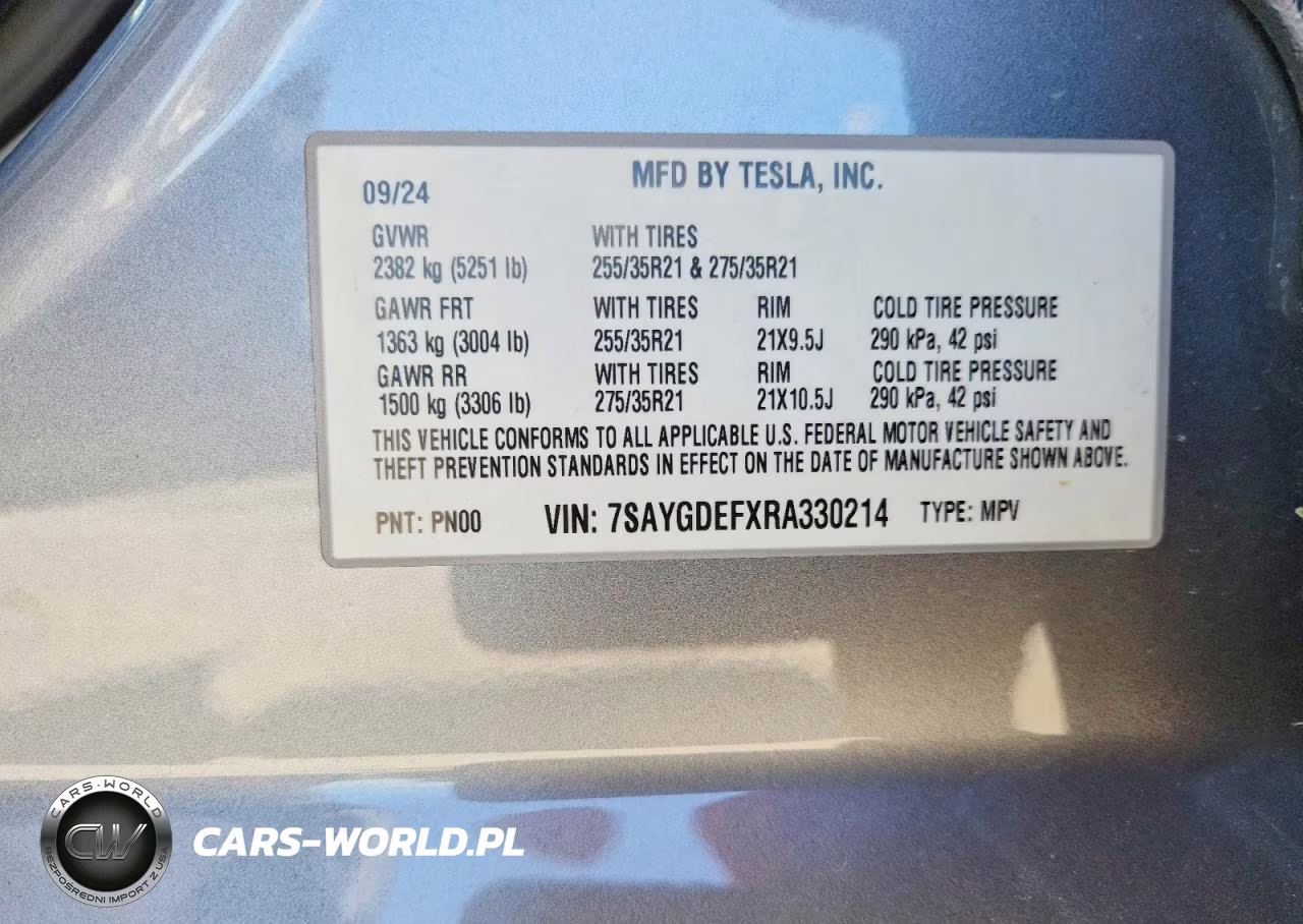 2024 Tesla Model Y VIN:7SAYGDEFXRA330214 - 14