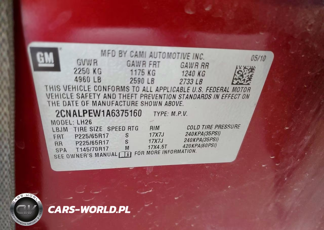 2010 Chevrolet Equinox Lt VIN:2CNALPEW1A6375160 - 14