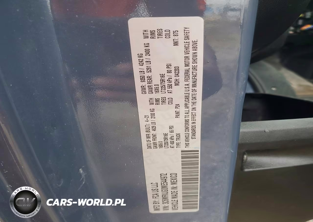 2021 Ram Promaster 3500 Delivery Van VIN:3C6MRVJG0ME544972 - 13