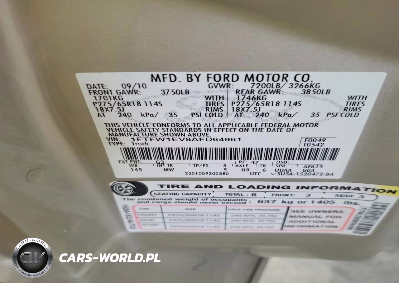 2010 Ford F150 Supercrew VIN:1FTFW1EV8AFD64961 - 12