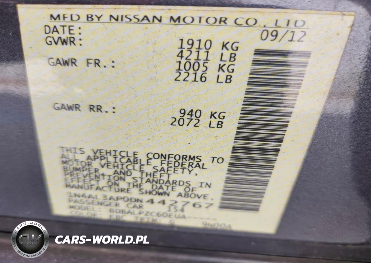 2013 Nissan Altima 2.5 VIN:1N4AL3AP0DN442767 - 12