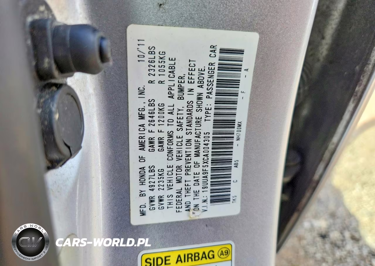 2012 Acura Tl VIN:19UUA9F5XCA004305 - 12