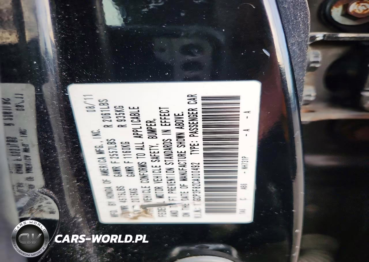 2012 Honda Accord Exl VIN:1HGCP3F82CA000492 - 12