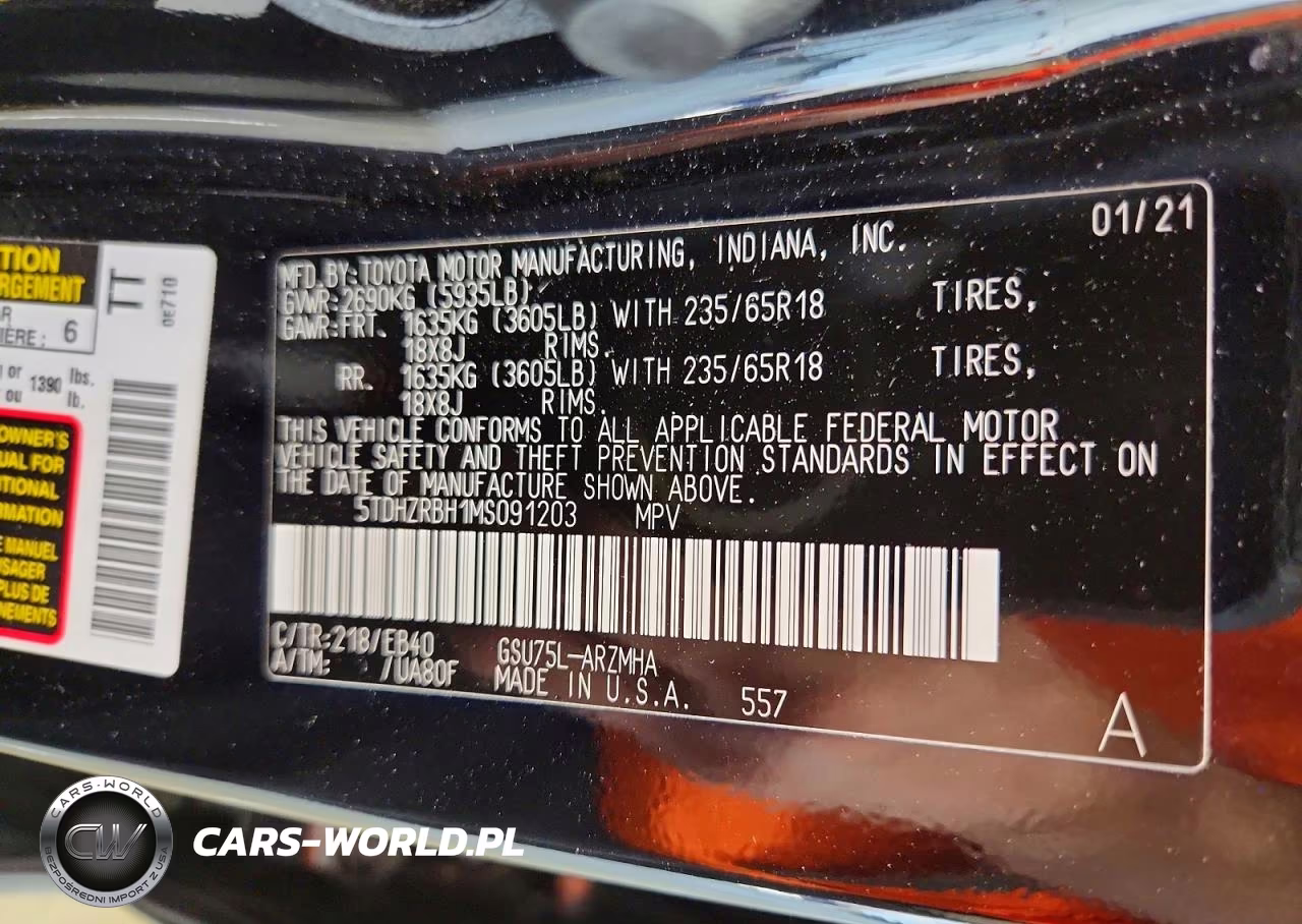 2021 Toyota Highlander Xle VIN:5TDHZRBH1MS091203 - 14