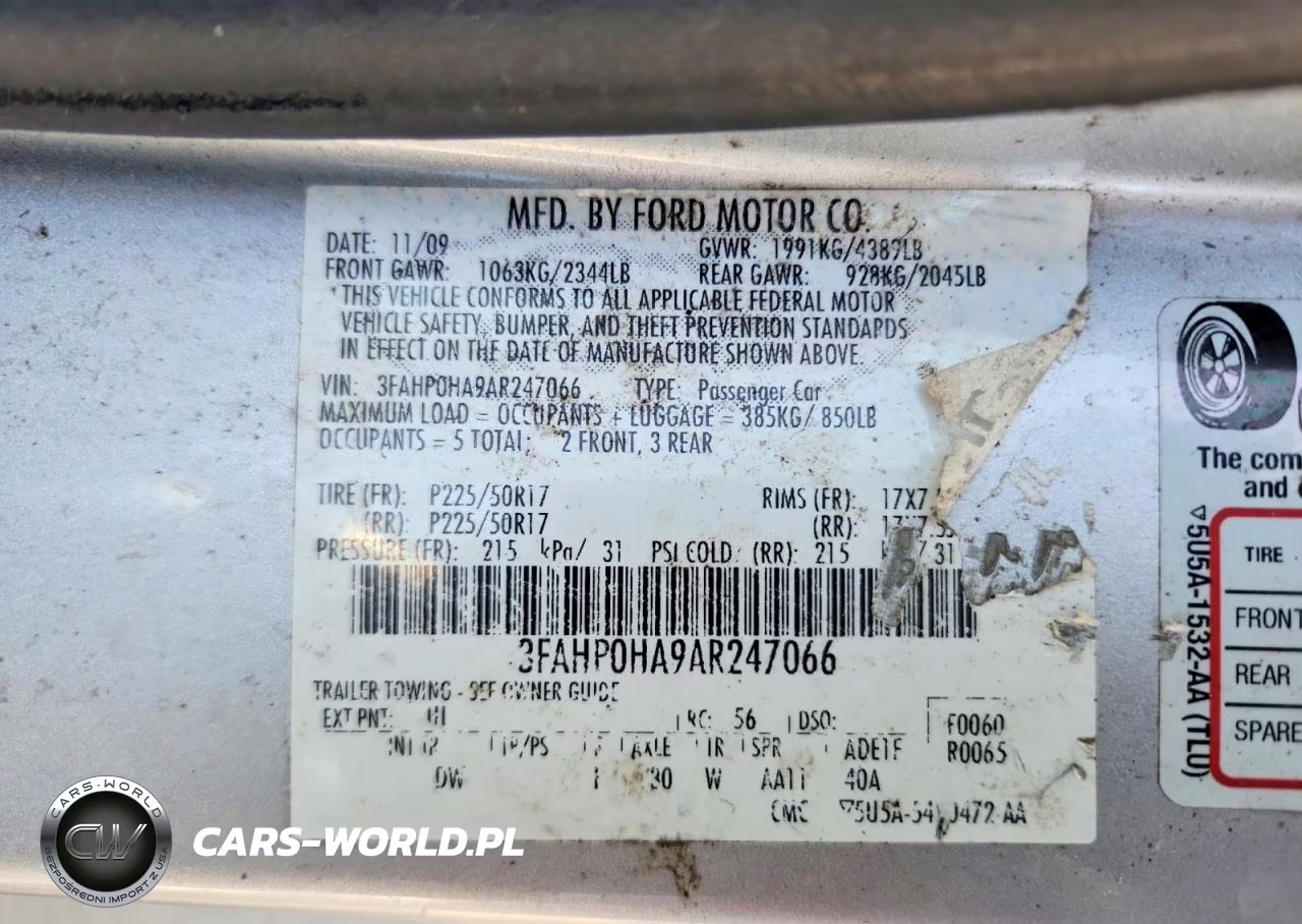 2010 Ford Fusion Se VIN:3FAHP0HA9AR247066 - 12