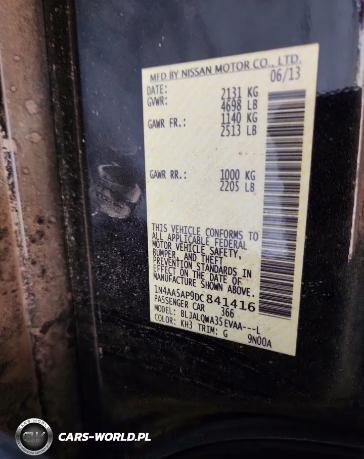 2013 Nissan Maxima 3.5 S VIN:1N4AA5AP9DC841416 - 12