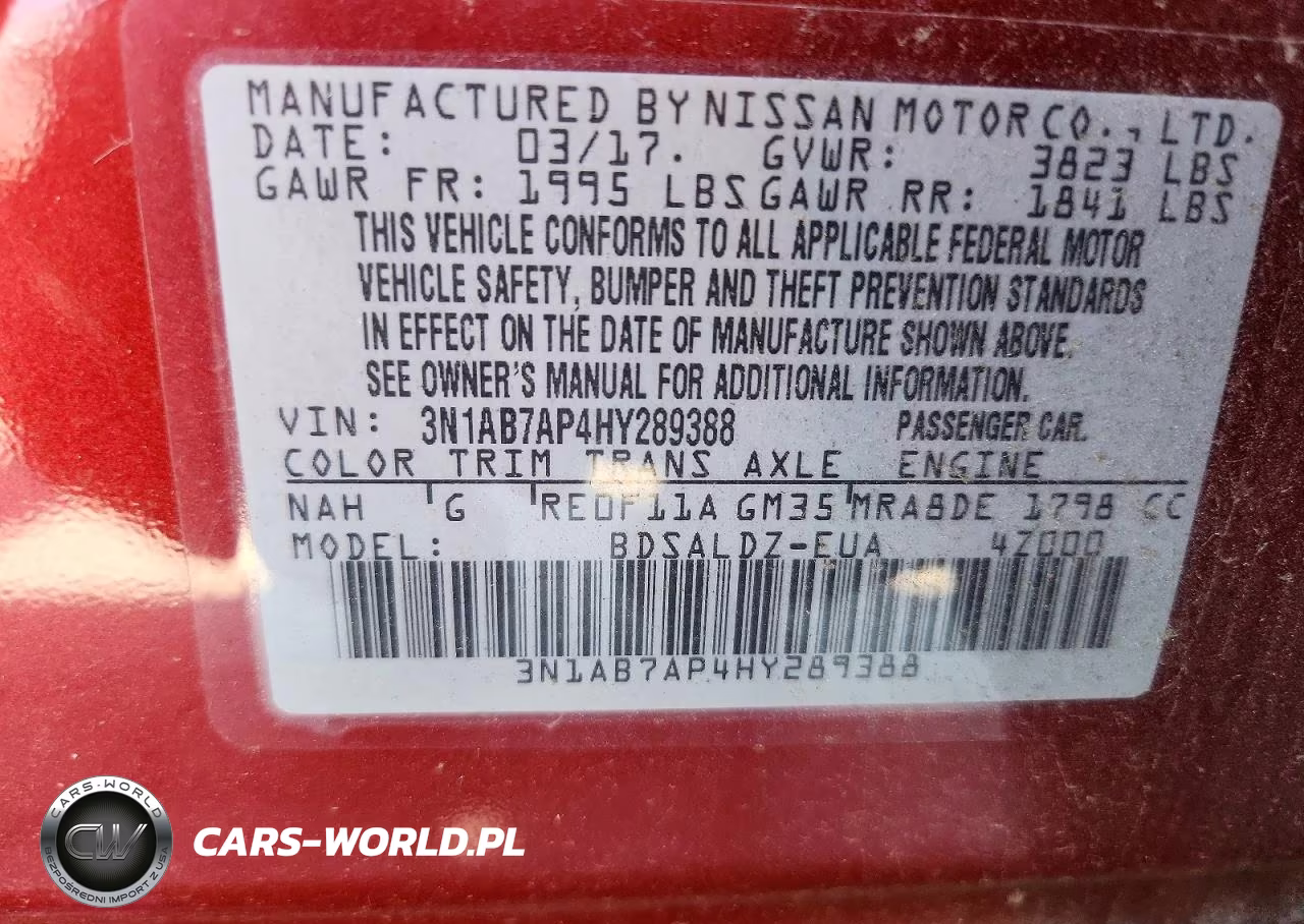 2017 Nissan Sentra Sv VIN:3N1AB7AP4HY289388 - 12