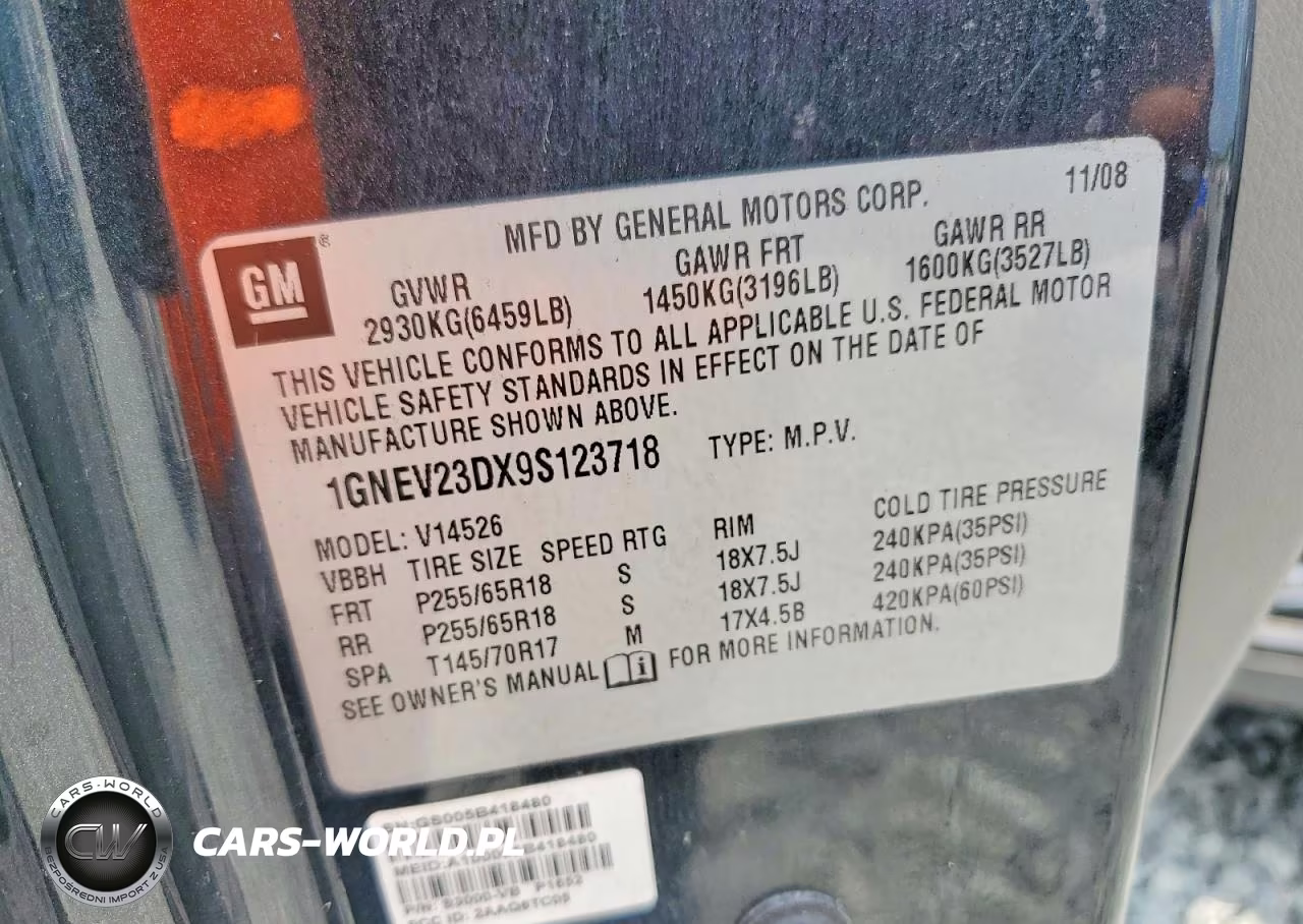 2009 Chevrolet Traverse Lt VIN:1GNEV23DX9S123718 - 13