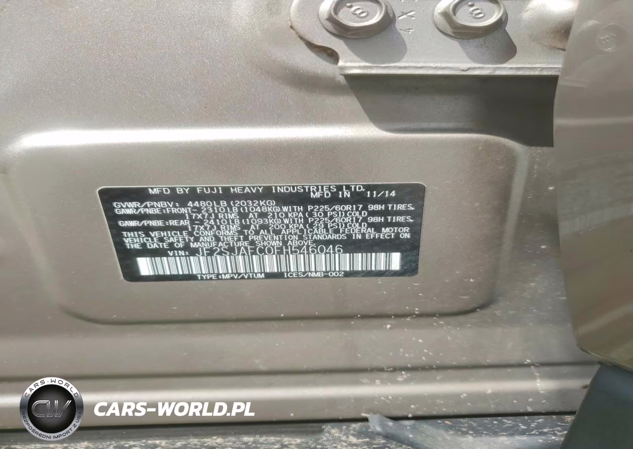 2015 Subaru Forester 2.5I Premium VIN:JF2SJAFC0FH546046 - 13