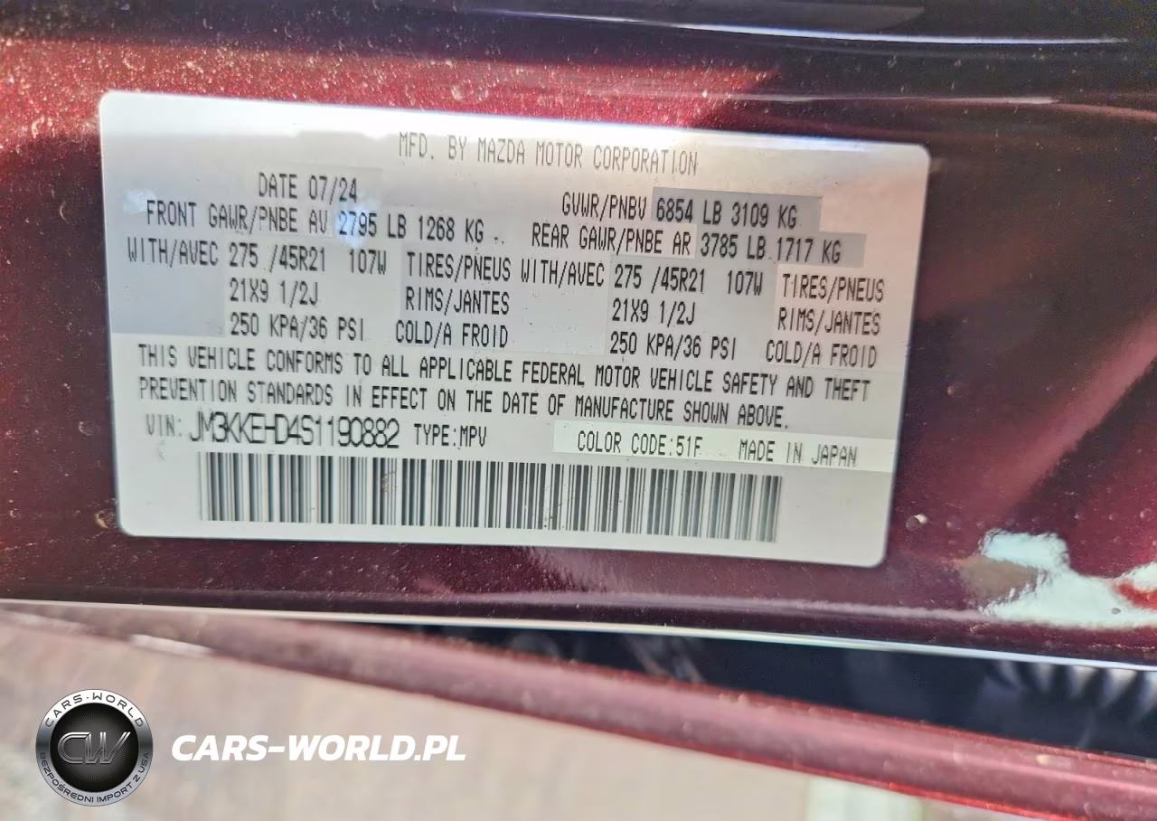 2025 Mazda Cx-90 Premium Plus VIN:JM3KKEHD4S1190882 - 13