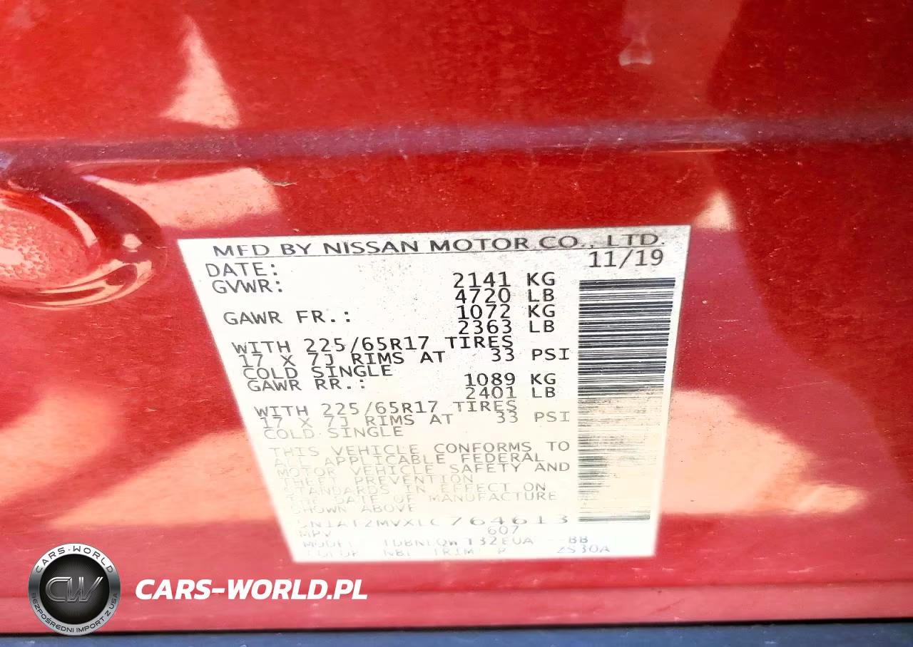 2020 Nissan Rogue Sv VIN:5N1AT2MVXLC764613 - 12
