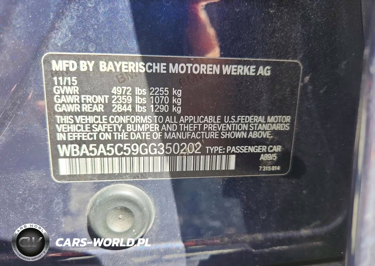 2016 BMW 528 I VIN:WBA5A5C59GG350202 - 12