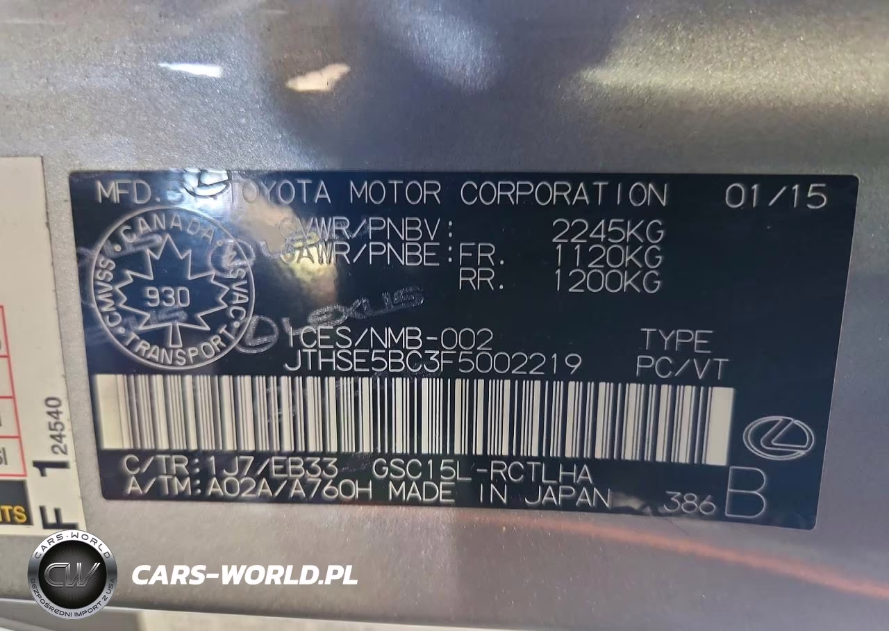2015 Lexus Rc 350 VIN:JTHSE5BC3F5002219 - 12