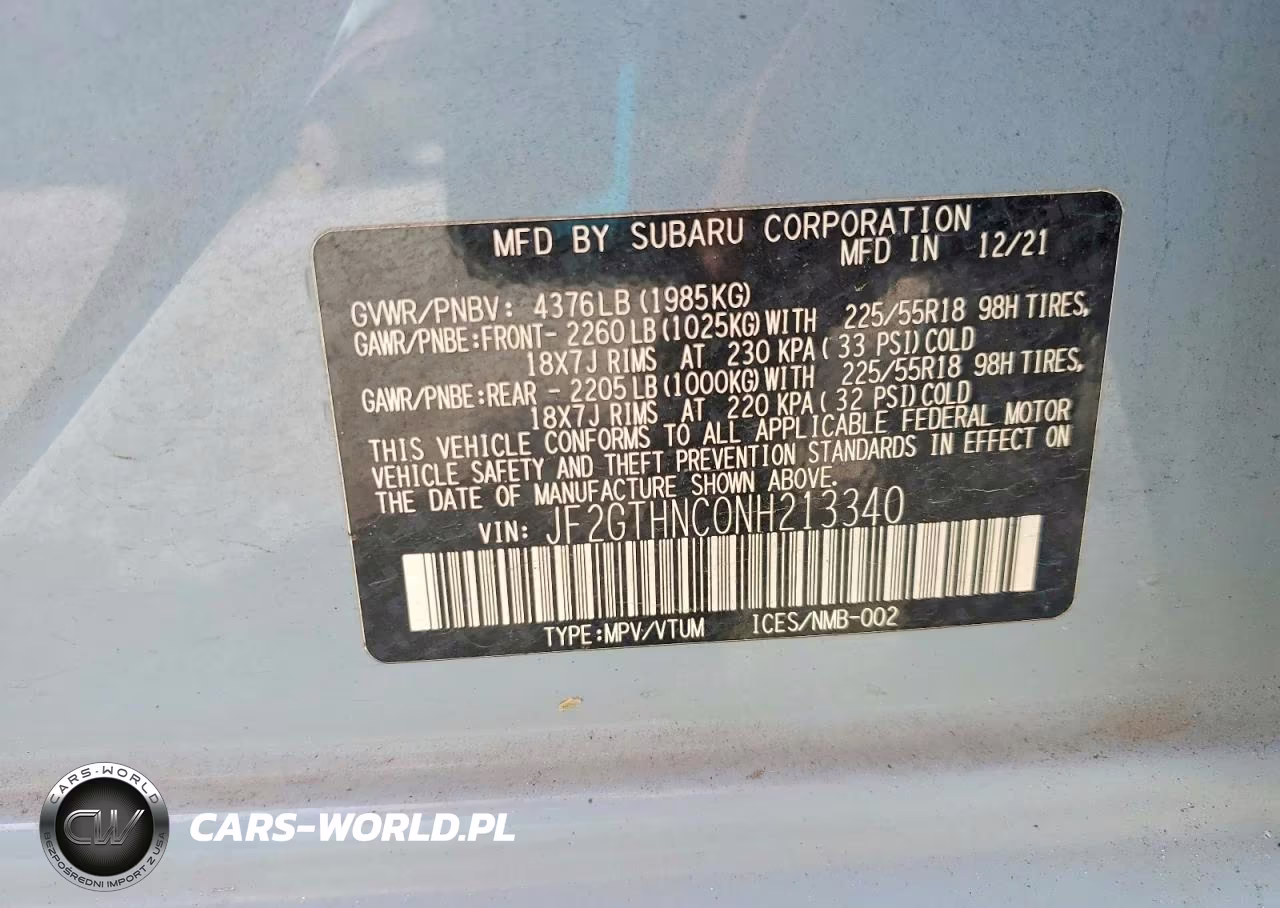 2022 Subaru Crosstrek Limited VIN:JF2GTHNC0NH213340 - 13