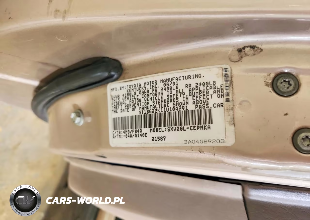 2001 Toyota Camry Le VIN:4T1BG22K11U104291 - 12