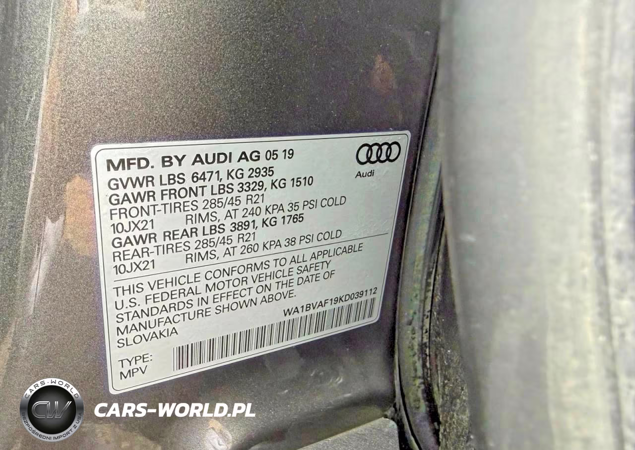 2019 Audi Q8 Premium Plus VIN:WA1BVAF19KD039112 - 10