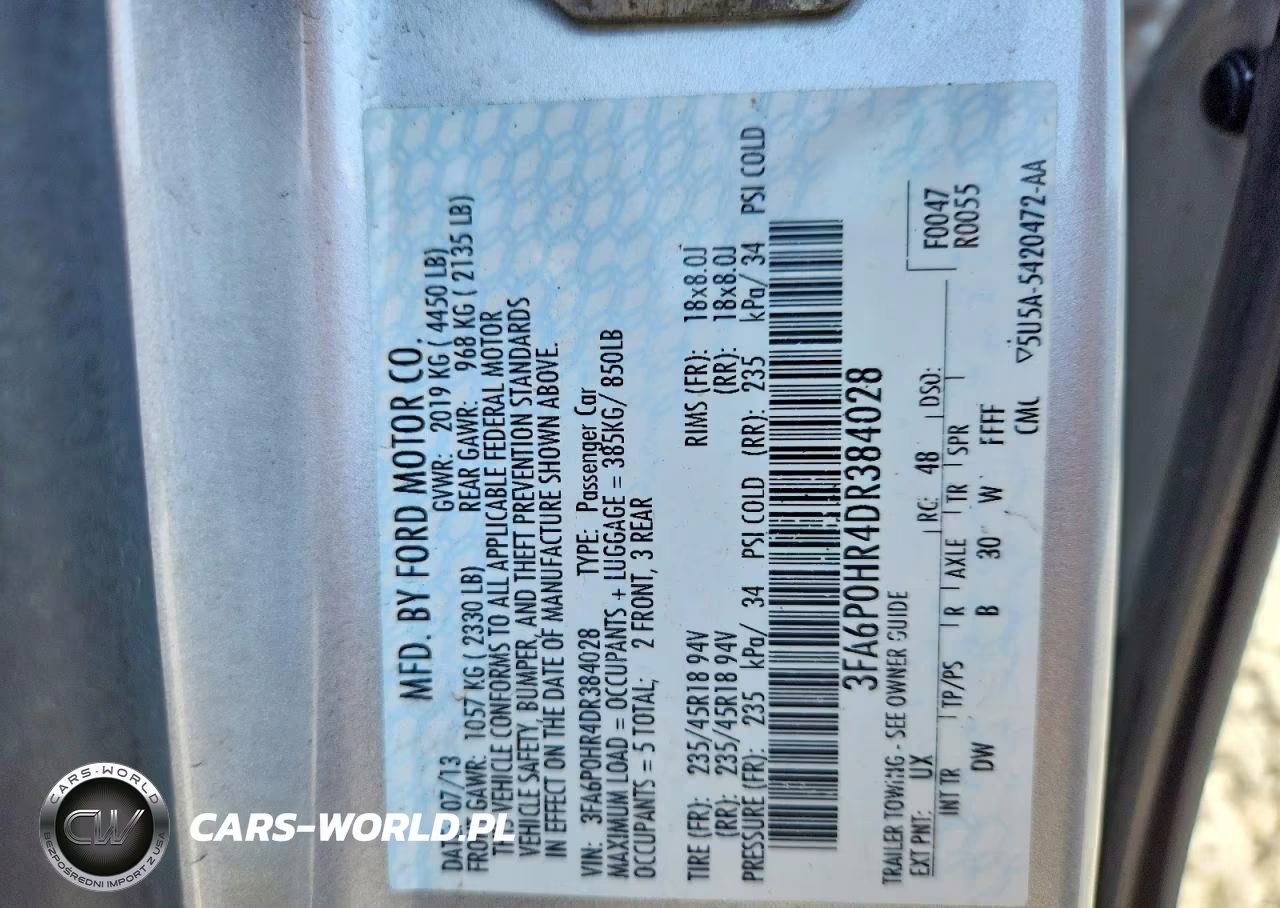 2013 Ford Fusion Se VIN:3FA6P0HR4DR384028 - 12