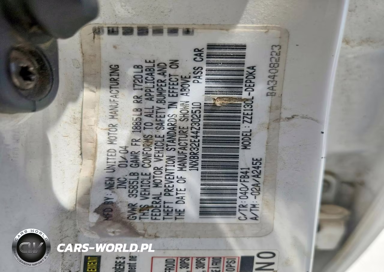 2004 Toyota Corolla Ce VIN:1NXBR32E44Z302510 - 12