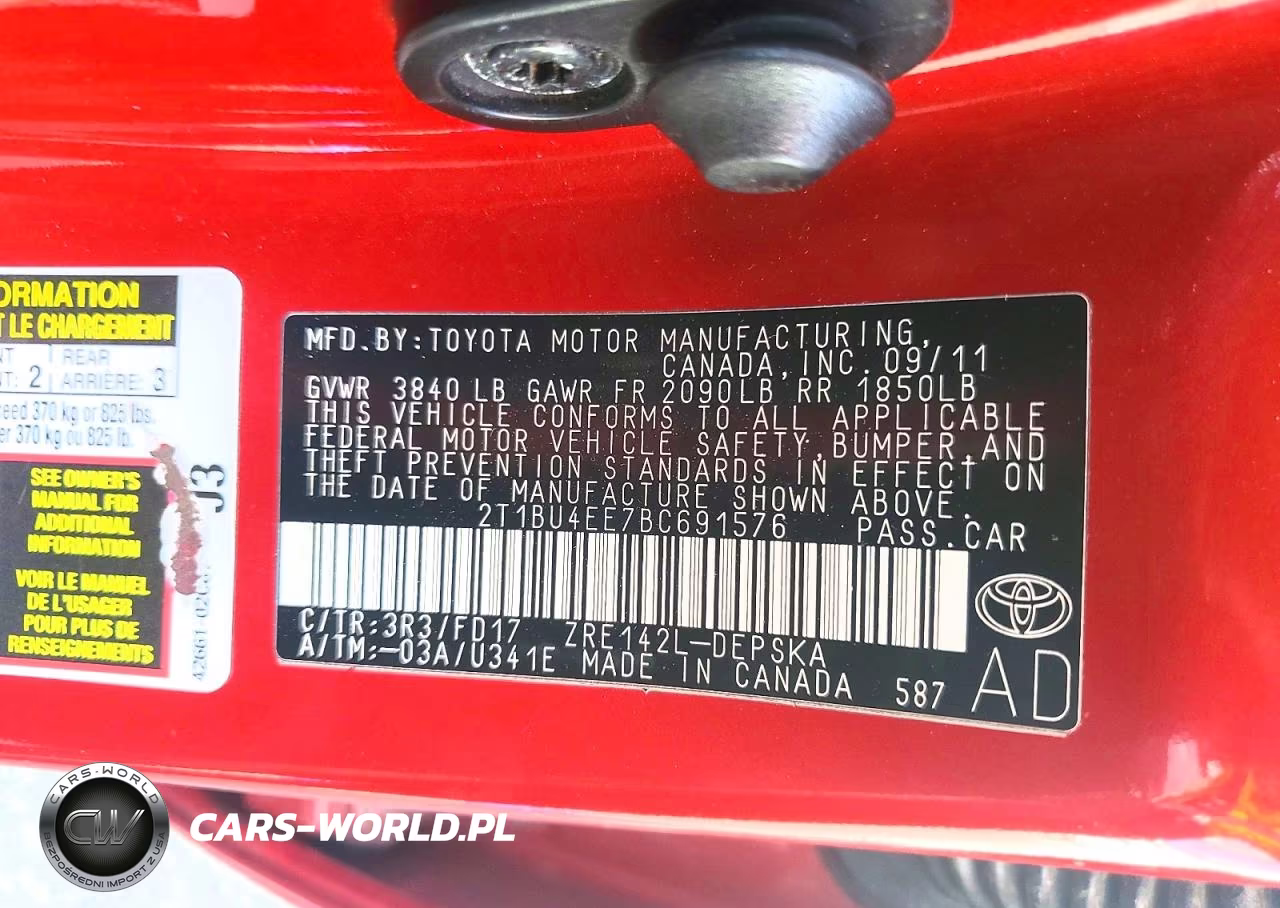 2011 Toyota Corolla S VIN:2T1BU4EE7BC691576 - 12