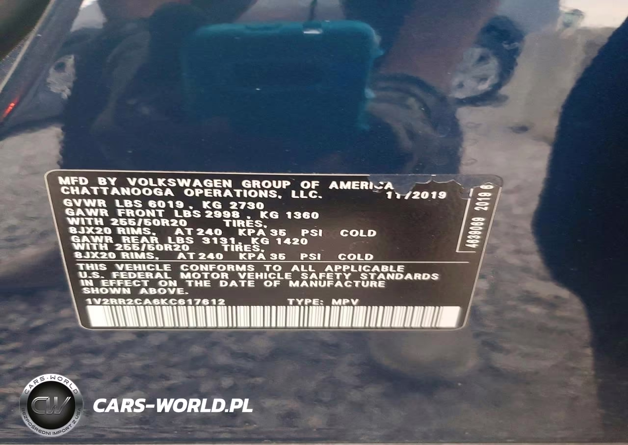 2019 Volkswagen Atlas Sel VIN:1V2RR2CA6KC617612 - 13