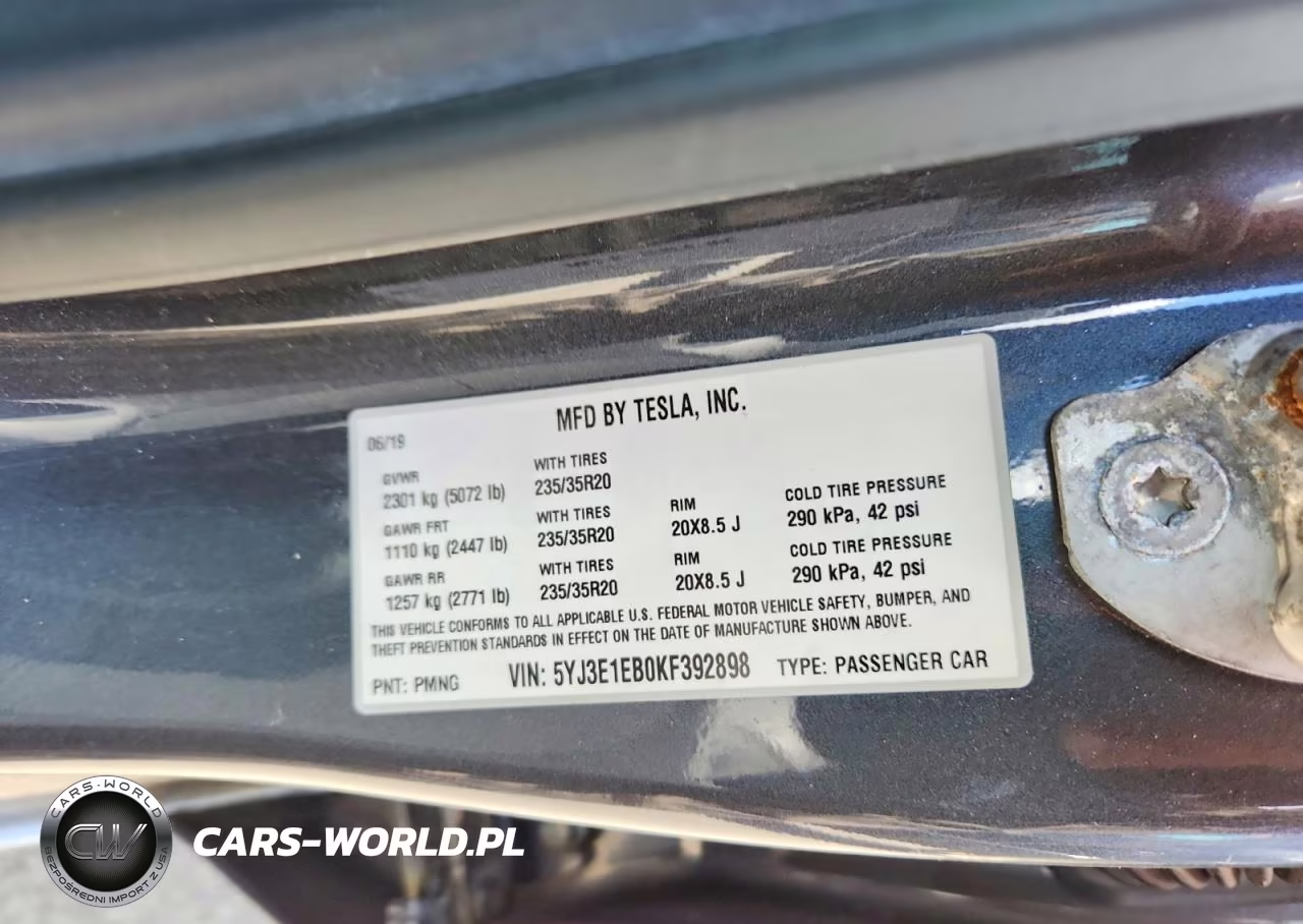 2019 Tesla Model 3 VIN:5YJ3E1EB0KF392898 - 13