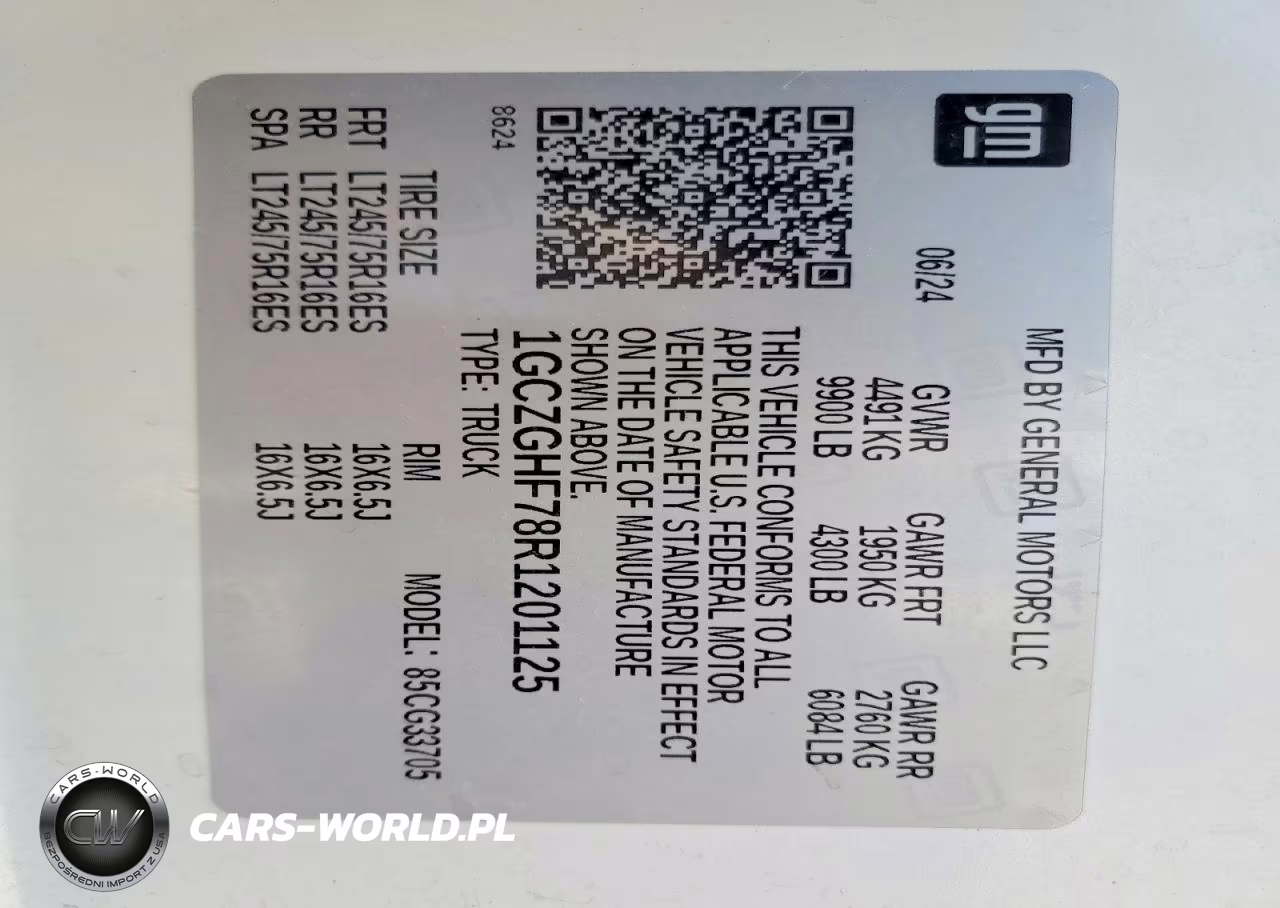 2024 Chevrolet Express G3500 VIN:1GCZGHF78R1201125 - 13