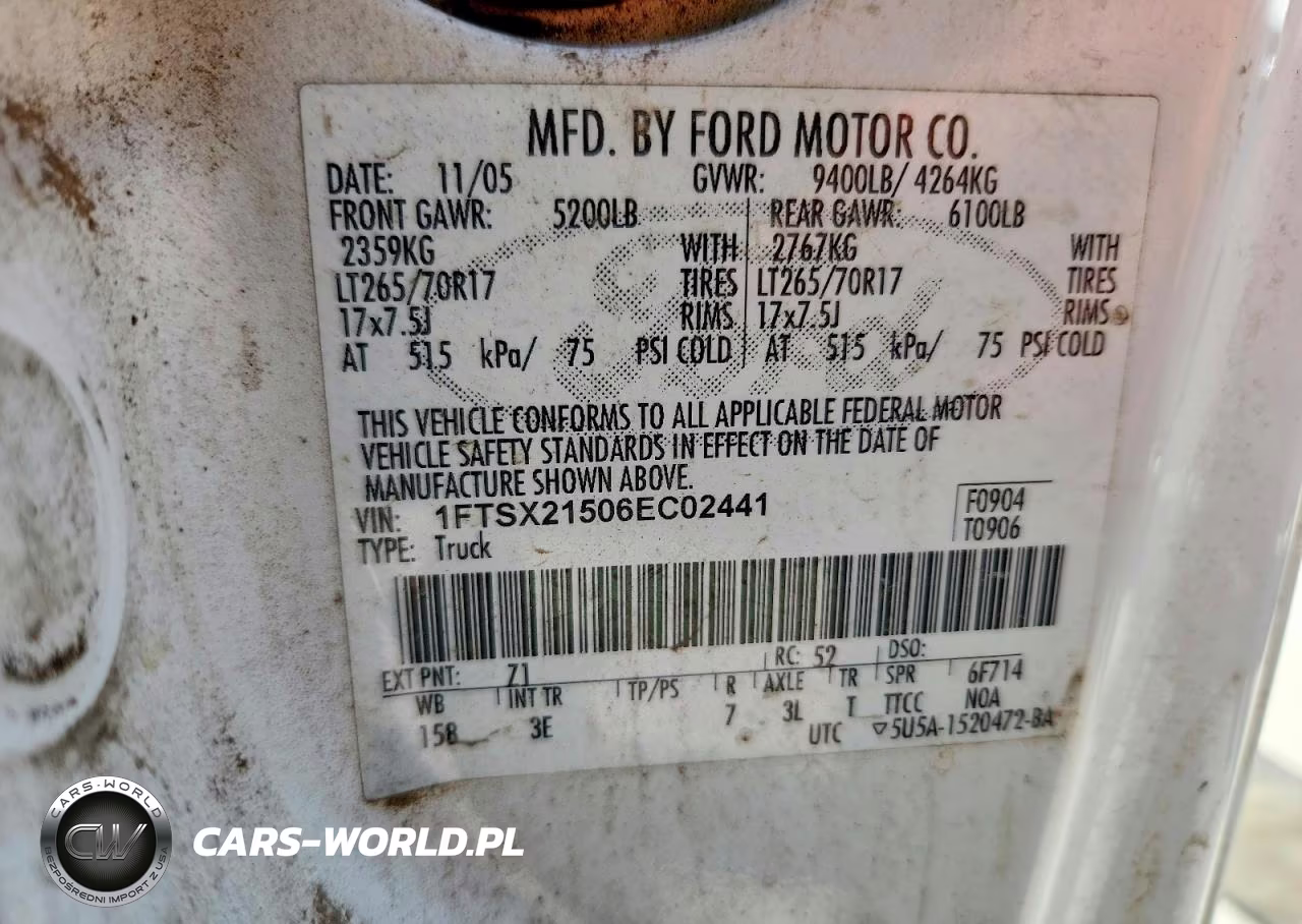 2006 Ford F250 Super Duty VIN:1FTSX21506EC02441 - 12