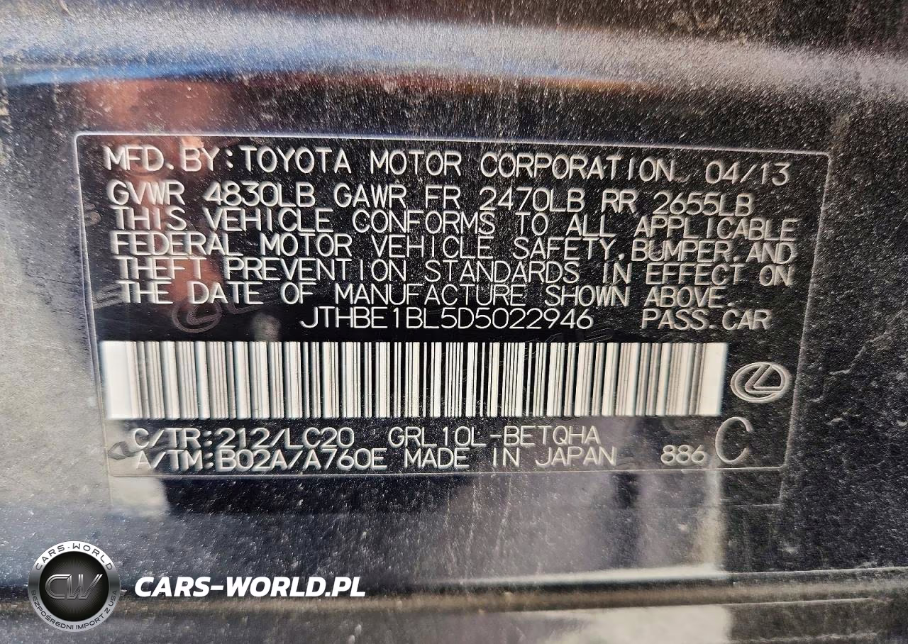 2013 Lexus Gs 350 VIN:JTHBE1BL5D5022946 - 13