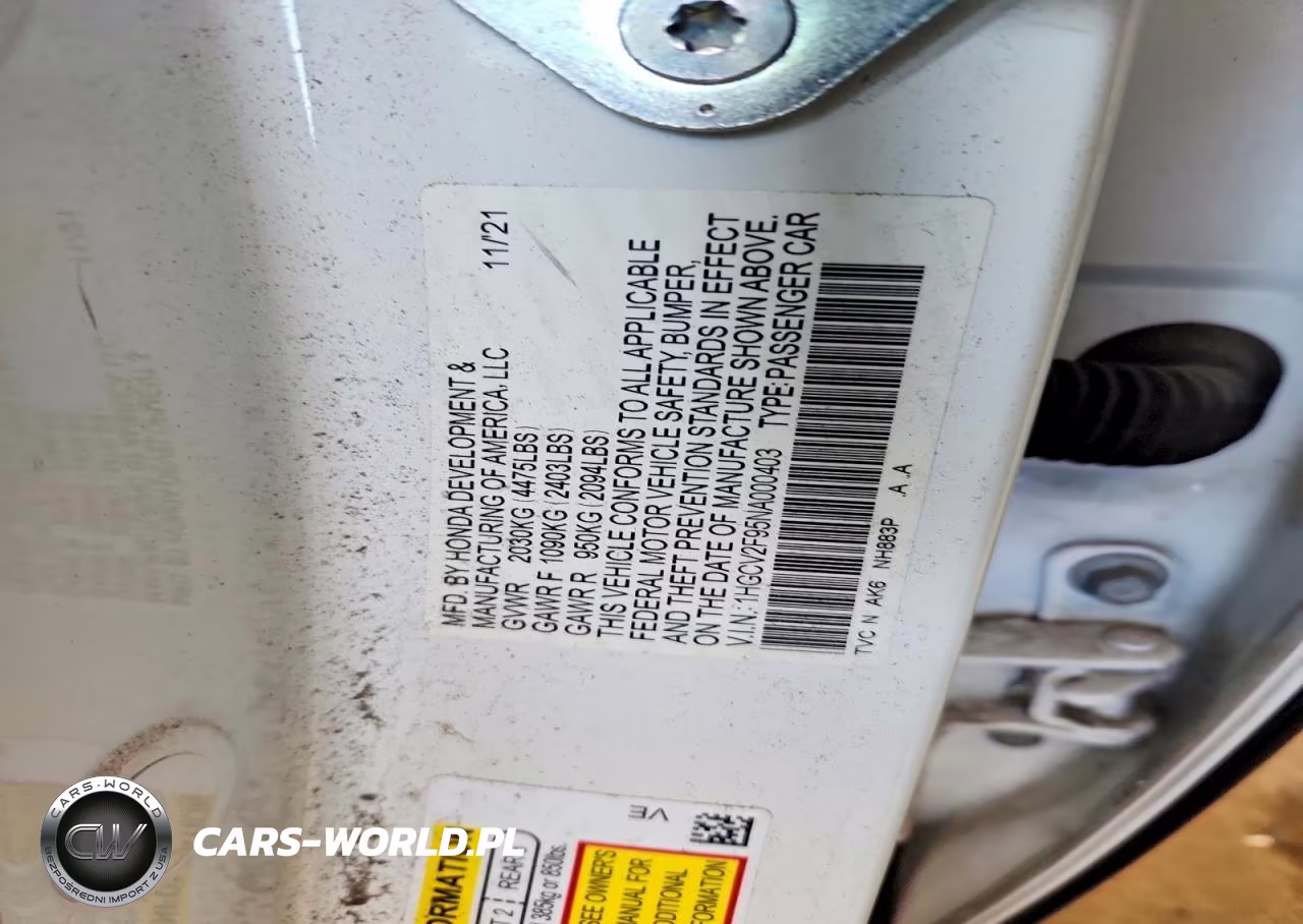 2022 Honda Accord Touring VIN:1HGCV2F95NA000403 - 12