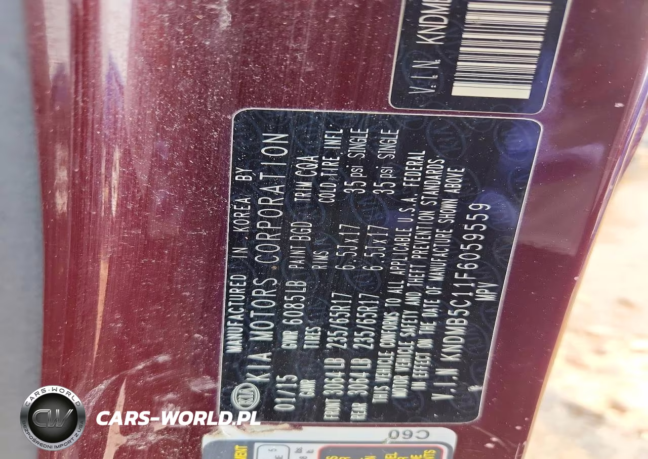 2015 Kia Sedona Lx VIN:KNDMB5C11F6059559 - 13