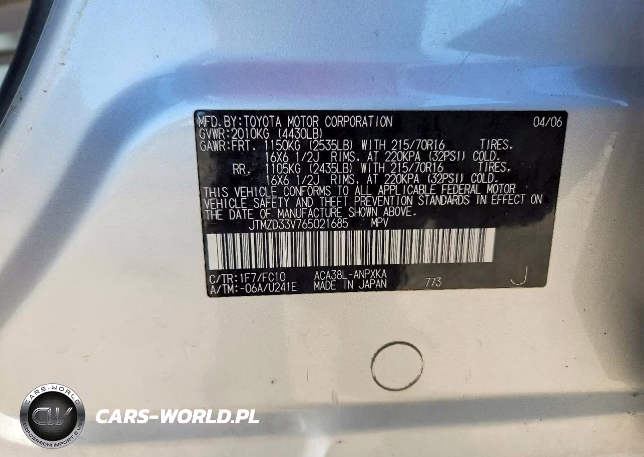 2006 Toyota Rav4 Base VIN:JTMZD33V765021685 - 13