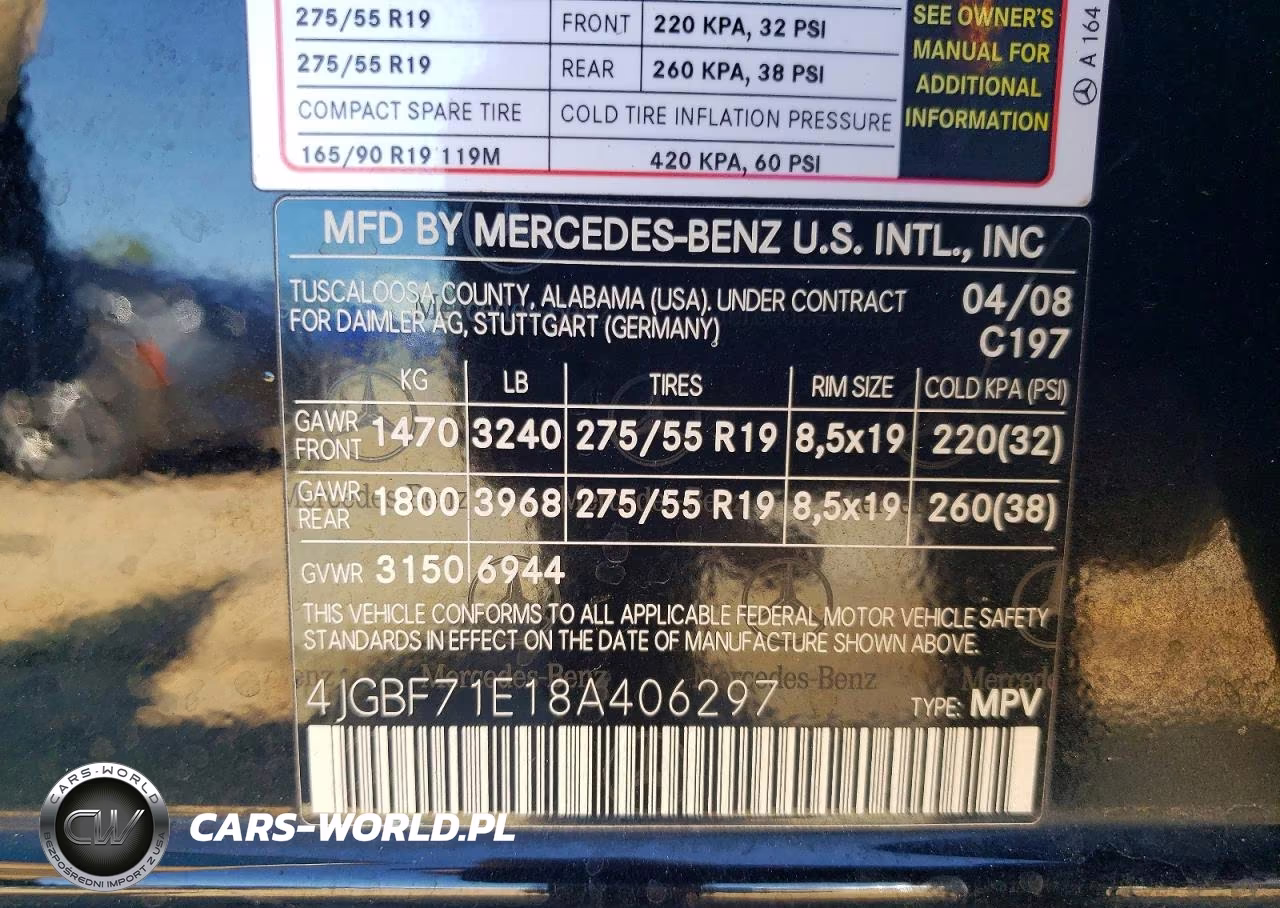 2008 Mercedes-Benz Gl 450 4Matic VIN:4JGBF71E18A406297 - 13