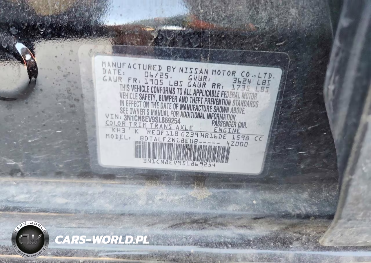 2025 Nissan Versa Sv VIN:3N1CN8EV9SL869254 - 12