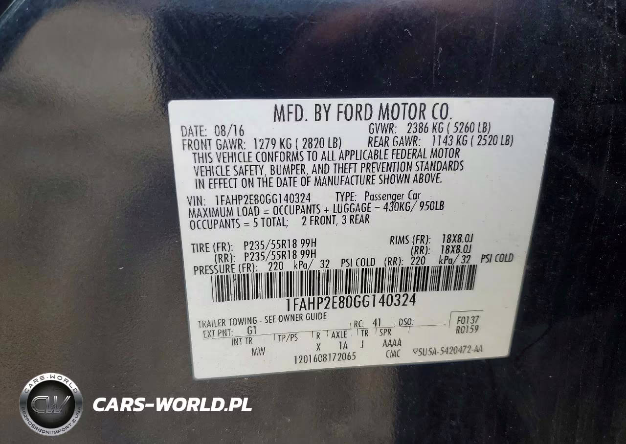 2016 Ford Taurus Sel VIN:1FAHP2E80GG140324 - 12