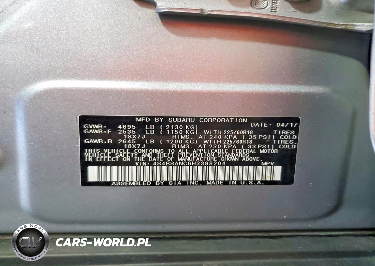 2017 Subaru Outback 2.5I Limited VIN:4S4BSANC6H3398204 - 13