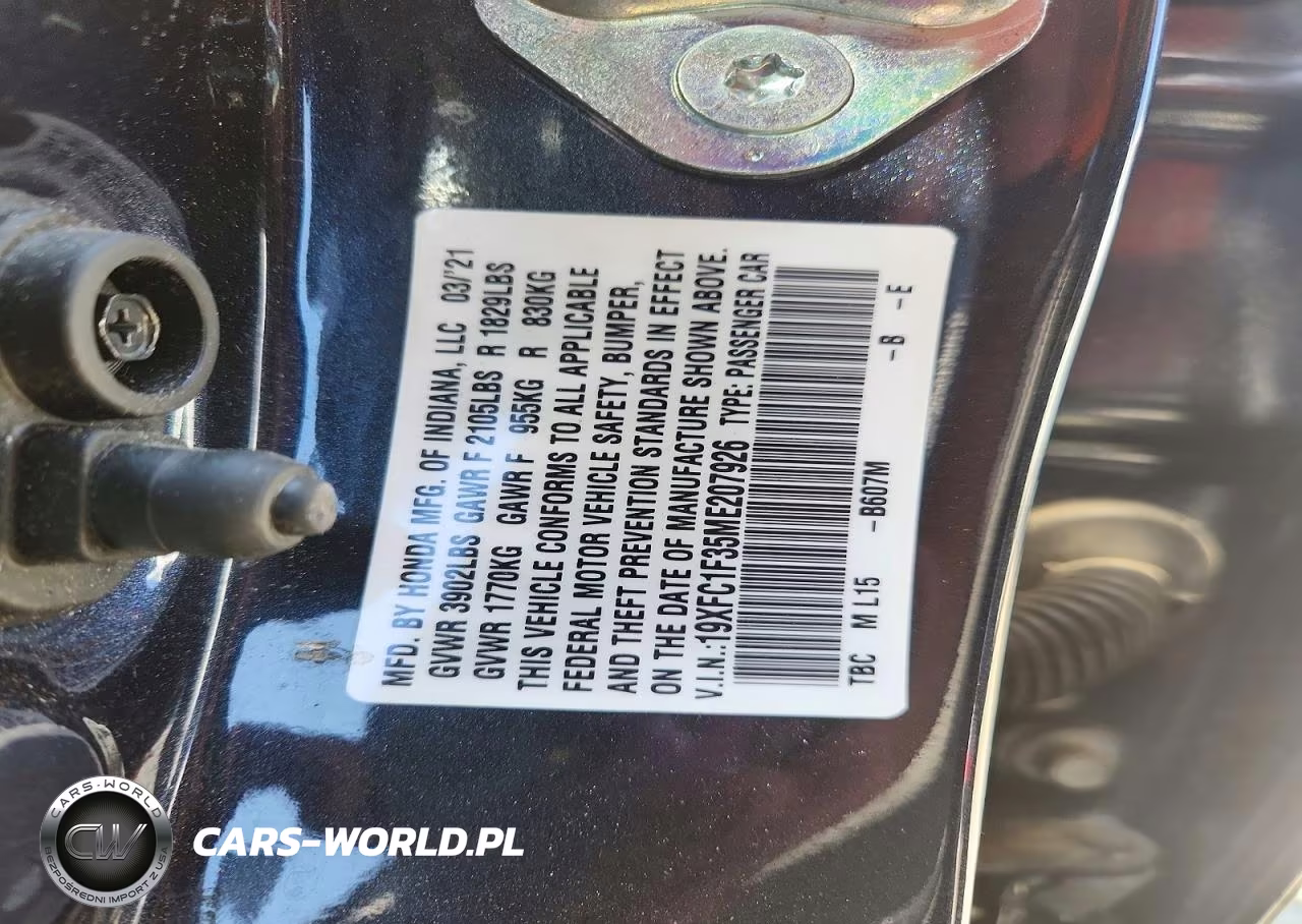2021 Honda Civic Ex VIN:19XFC1F35ME207926 - 12