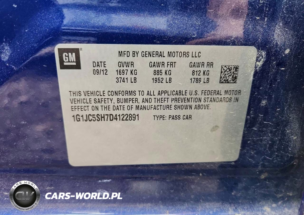 2013 Chevrolet Sonic Lt VIN:1G1JC5SH7D4122891 - 12