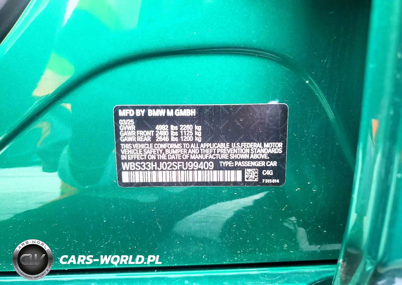 2025 BMW M3 Competition VIN:WBS33HJ02SFU99409 - 13