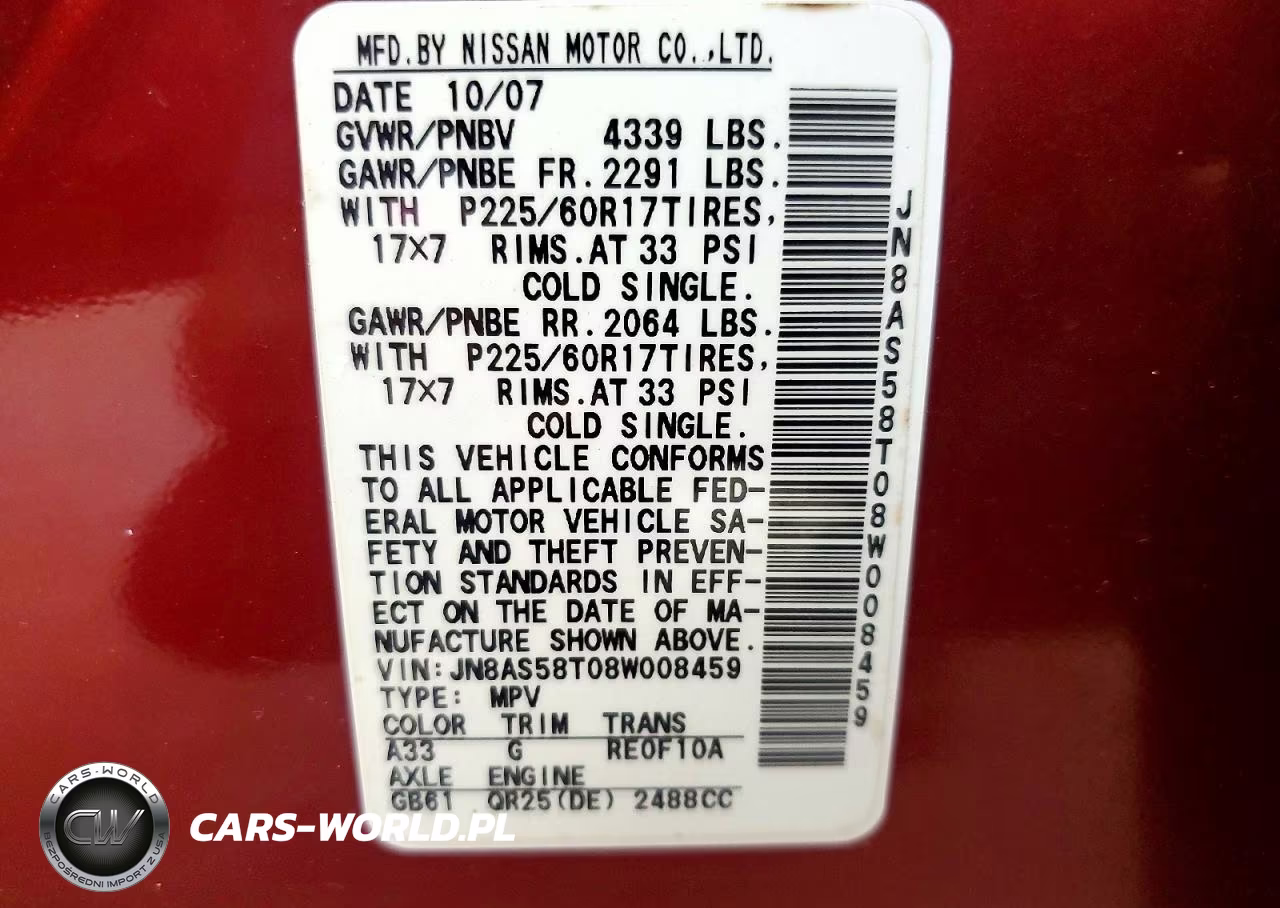 2008 Nissan Rogue S VIN:JN8AS58T08W008459 - 13