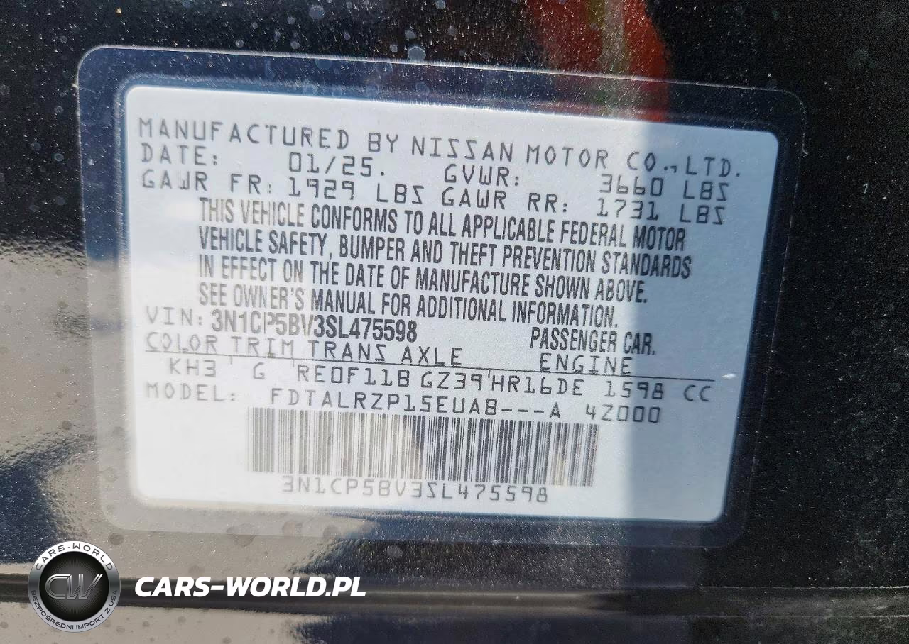 2025 Nissan Kicks Play S VIN:3N1CP5BV3SL475598 - 12