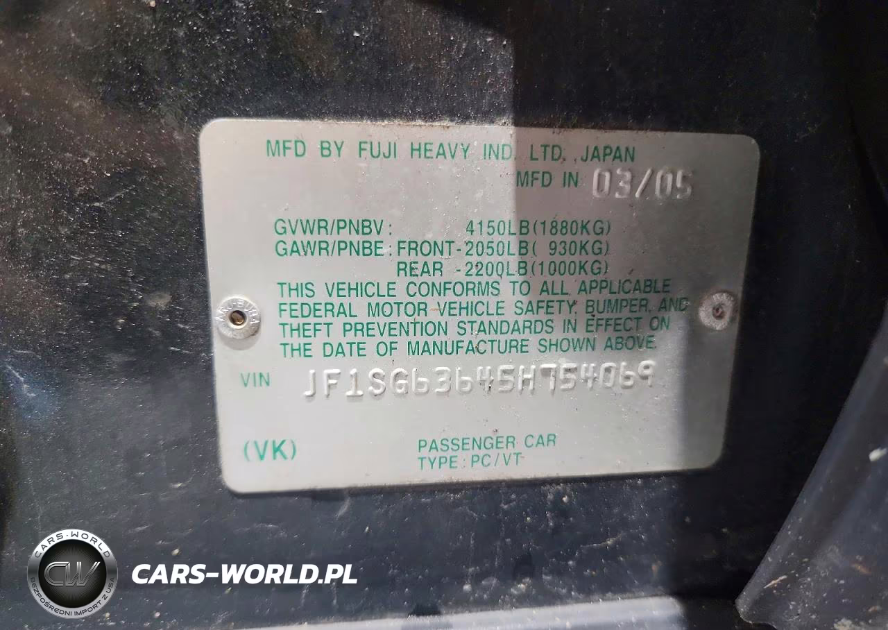 2005 Subaru Forester 2.5X VIN:JF1SG63645H754069 - 13