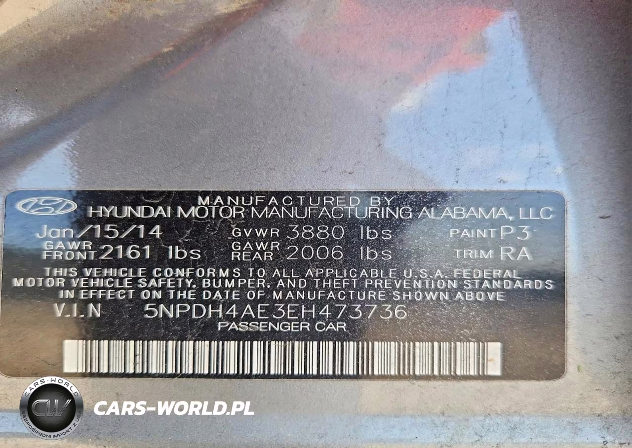 2014 Hyundai Elantra VIN:5NPDH4AE3EH473736 - 12